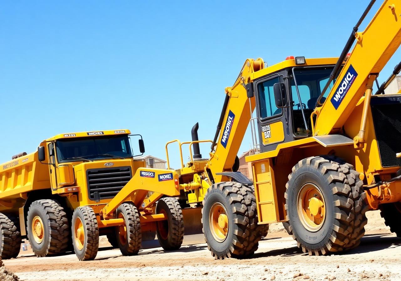TOF construction equipment fleet including tippers, graders and backloaders
